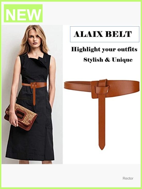Genuine Leather Tie Knot Waist Belt for Dresses Coats main image 4